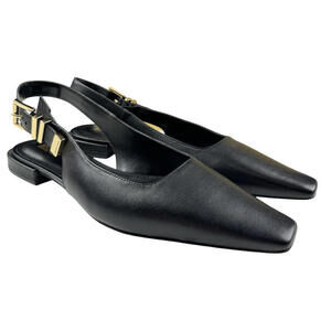 Michael Michael Kors Darrington Slingback Leather Flats Black Size 9.5 M